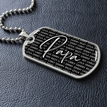 Papa Dog Tag Necklace - Love You This Much